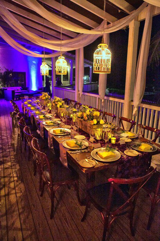 Wedding Reception On Porch Family Style Wedding Table Resort