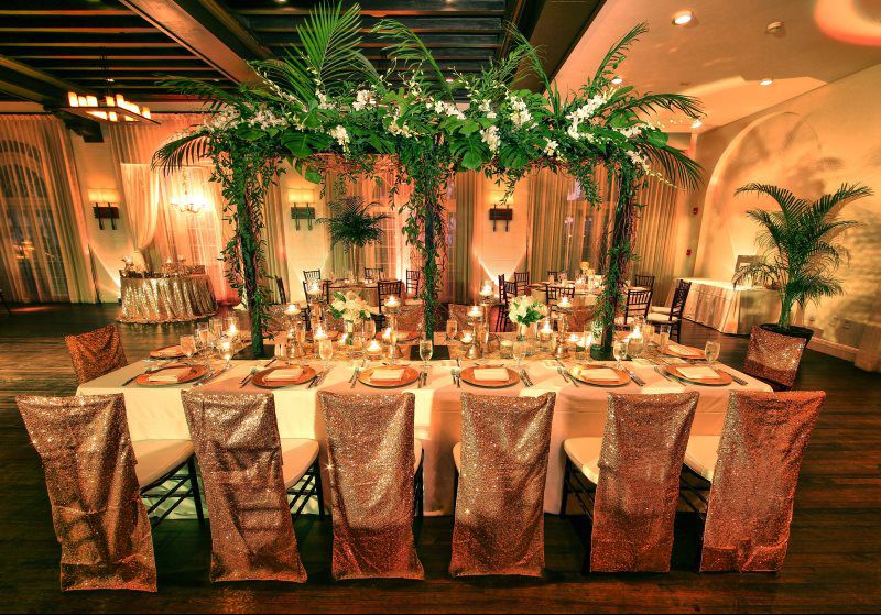 Rustic Gold Wedding Reception Grand Ballroom Casa Marina Resort
